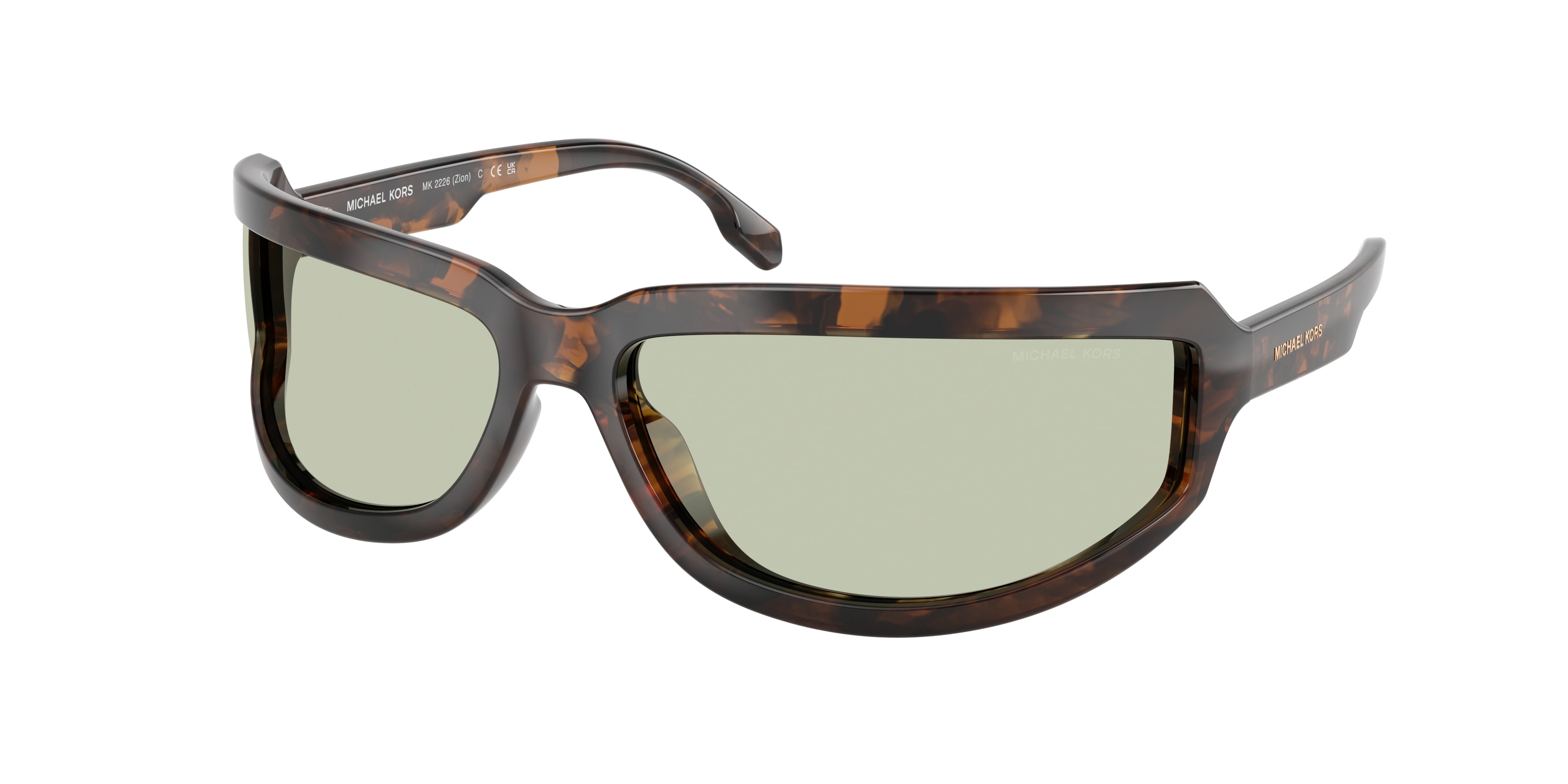 Michael Kors Man MK2226 ZION 3006/2 Sunglasses Injected Turtle Green Geometric Normal-image
